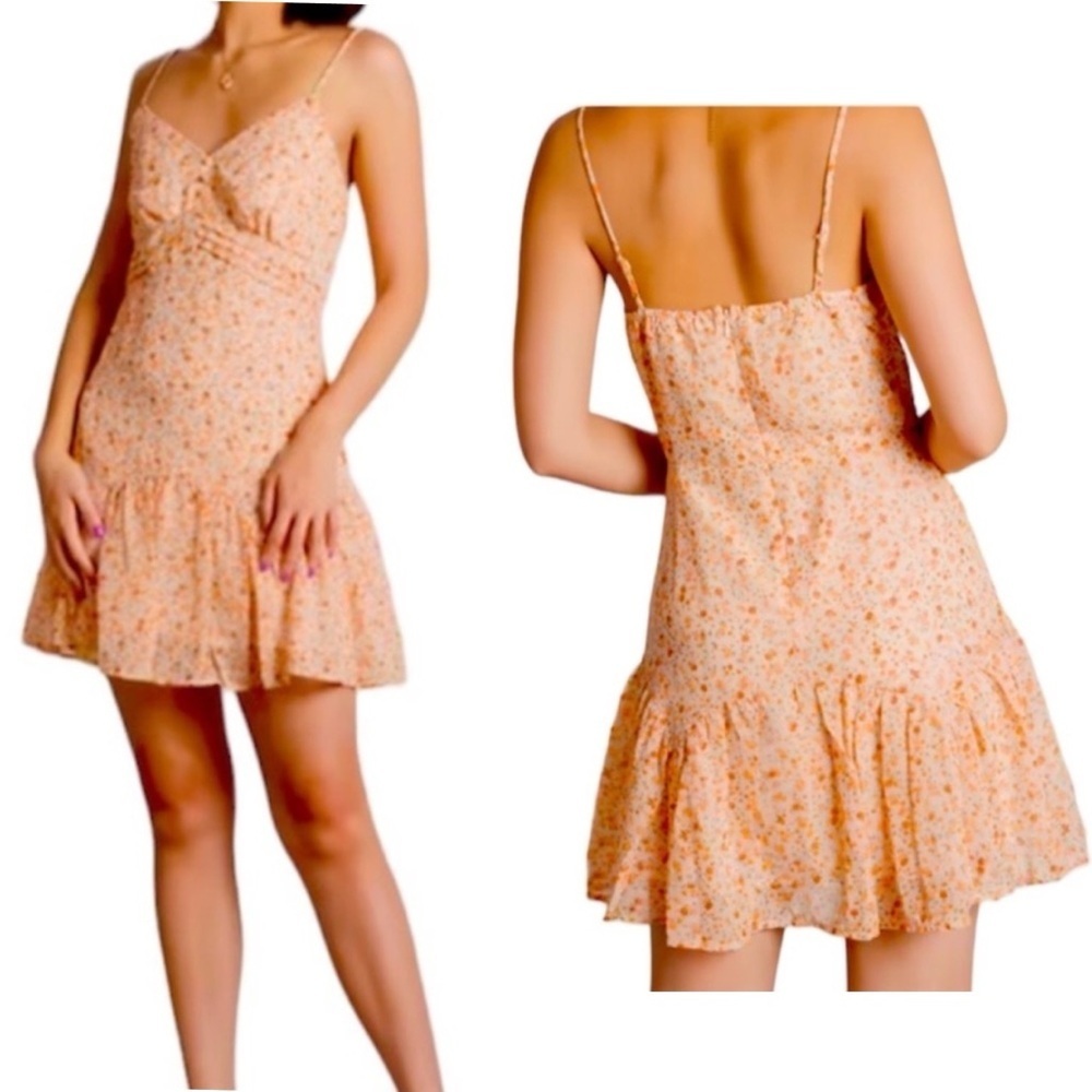 Illa Illa NEW Floral Ruffle Tiered Dress Spaghetti Straps Size Small